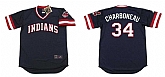Indians 34 Joe Charboneau Black 1980's Throwback Cool Base Jersey,baseball caps,new era cap wholesale,wholesale hats
